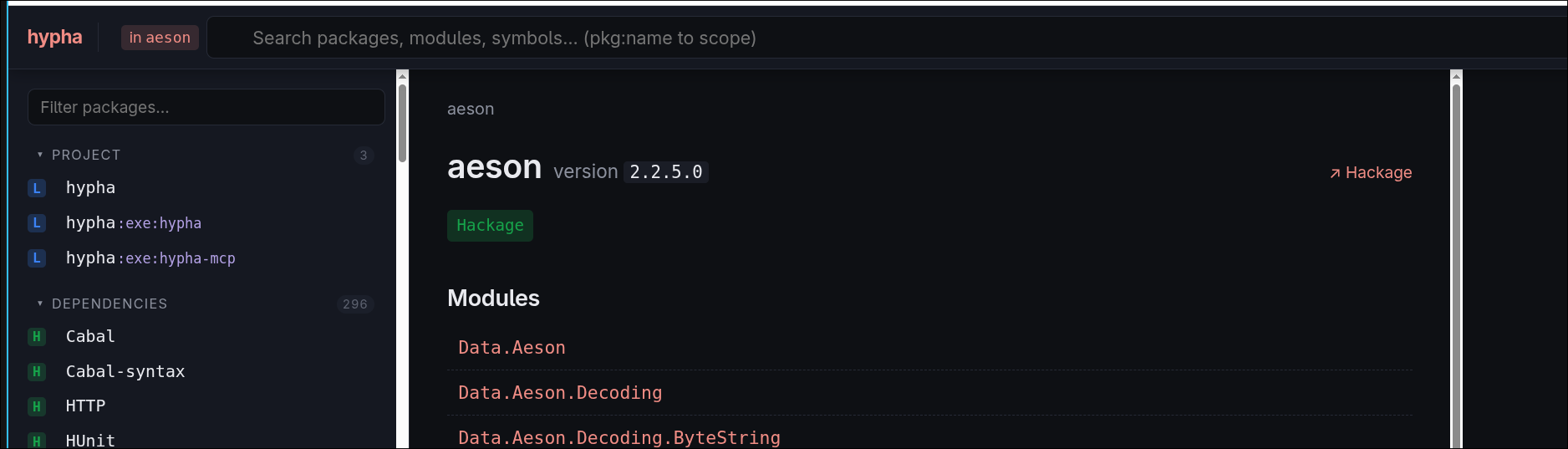 We can focus the search inside a single package only