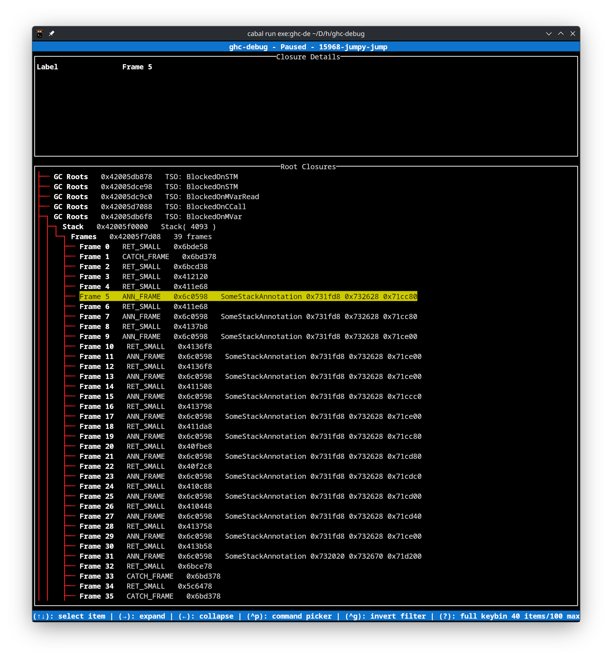 Stack Frame decoding containing Stack Annotation Frames